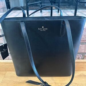 Kate Spade Black Structured Leather Tote